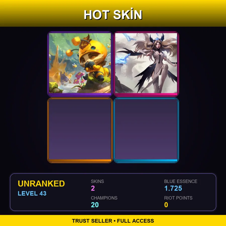 NA | Lv43 | Unranked | 2 Skin | 20 Champ
