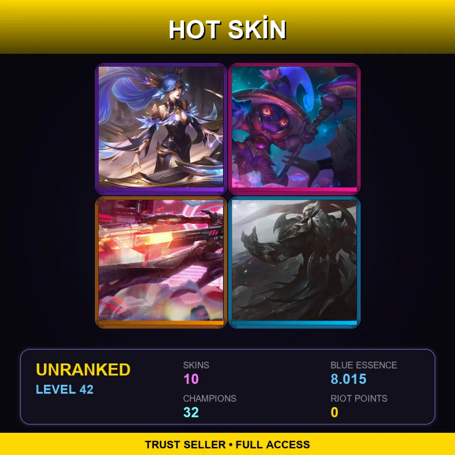 BR | Lv42 | Unranked | 10 Skin | 32 Champ — LoL account