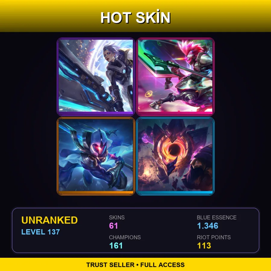 VN | Lv137 | Unranked | 61 Skin | 161 Champ