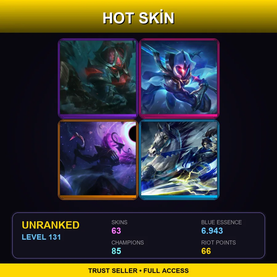 EUW | Lv131 | Unranked | 63 Skin | 85 Champ