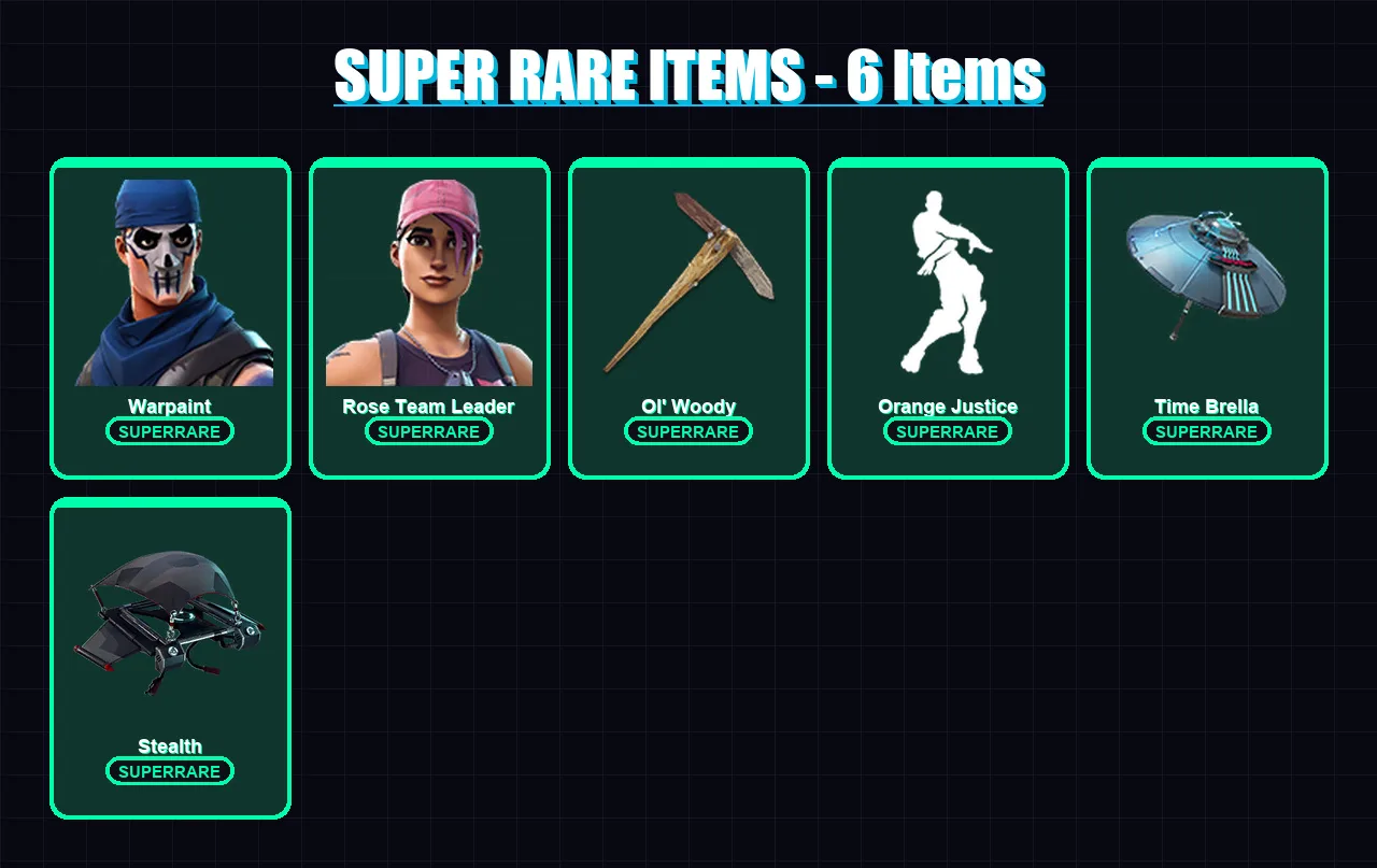 [PC/PSN] | Warpaint | Rose Team Leader | The Scientist | Snap | Omegarok | 50 skin | 61 pickaxe | 67 emote | 65 glider | Lv1012