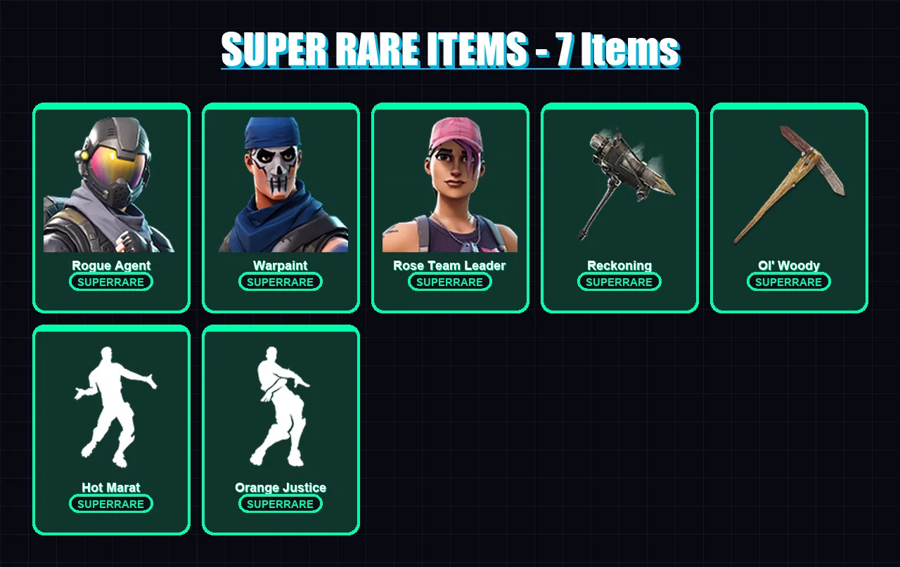 [PC/XBOX/PSN] | Rogue Agent | Warpaint | Rose Team Leader | Lynx | Paradigm (Reality-659) | 60 skin | 78 pickaxe | 72 emote | 69 glider | Lv1220