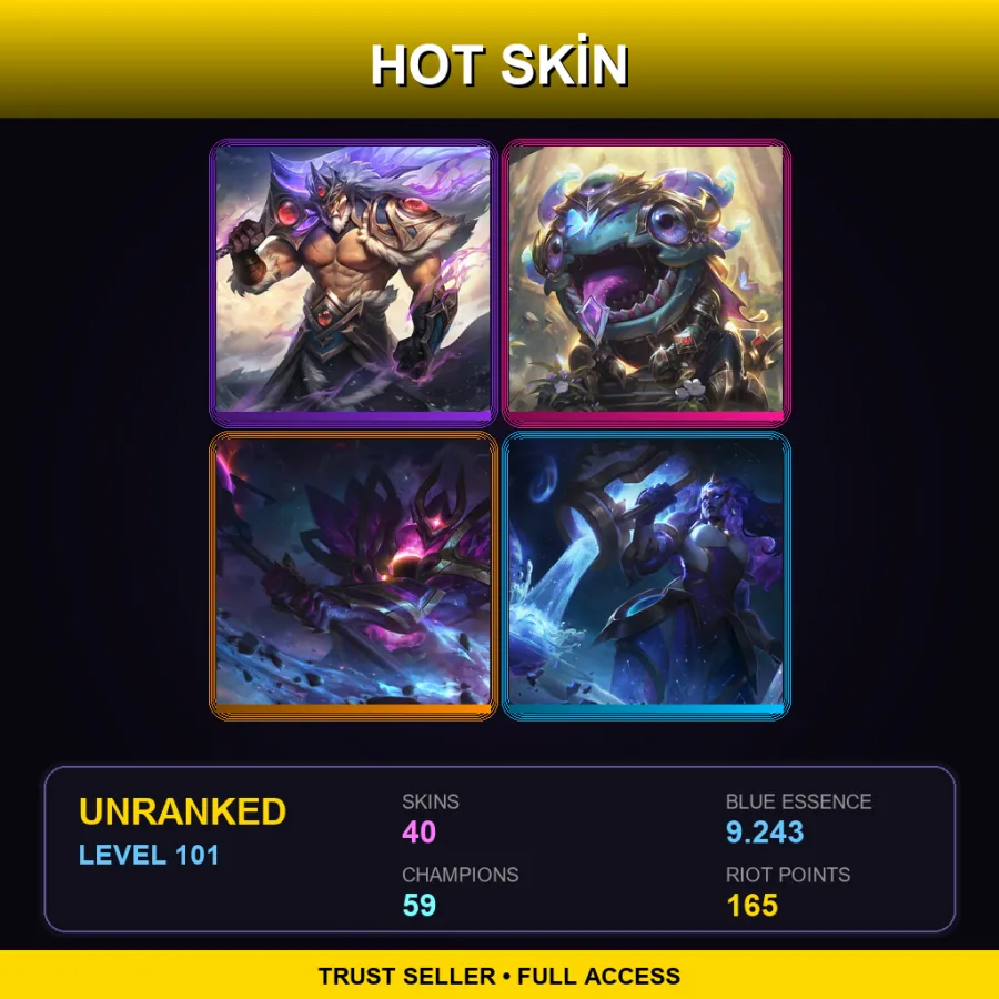 SG | Lv101 | Unranked | 40 Skin | 59 Champ