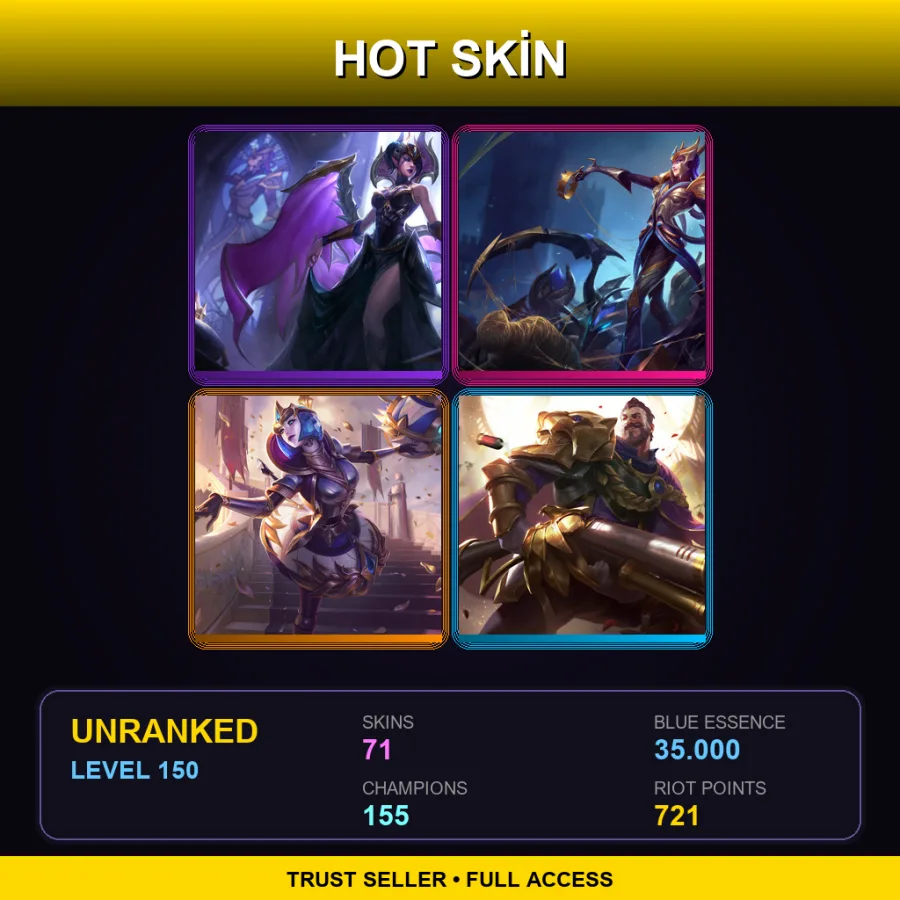 EUNE | Lv150 | Unranked | 71 Skin | 155 Champ