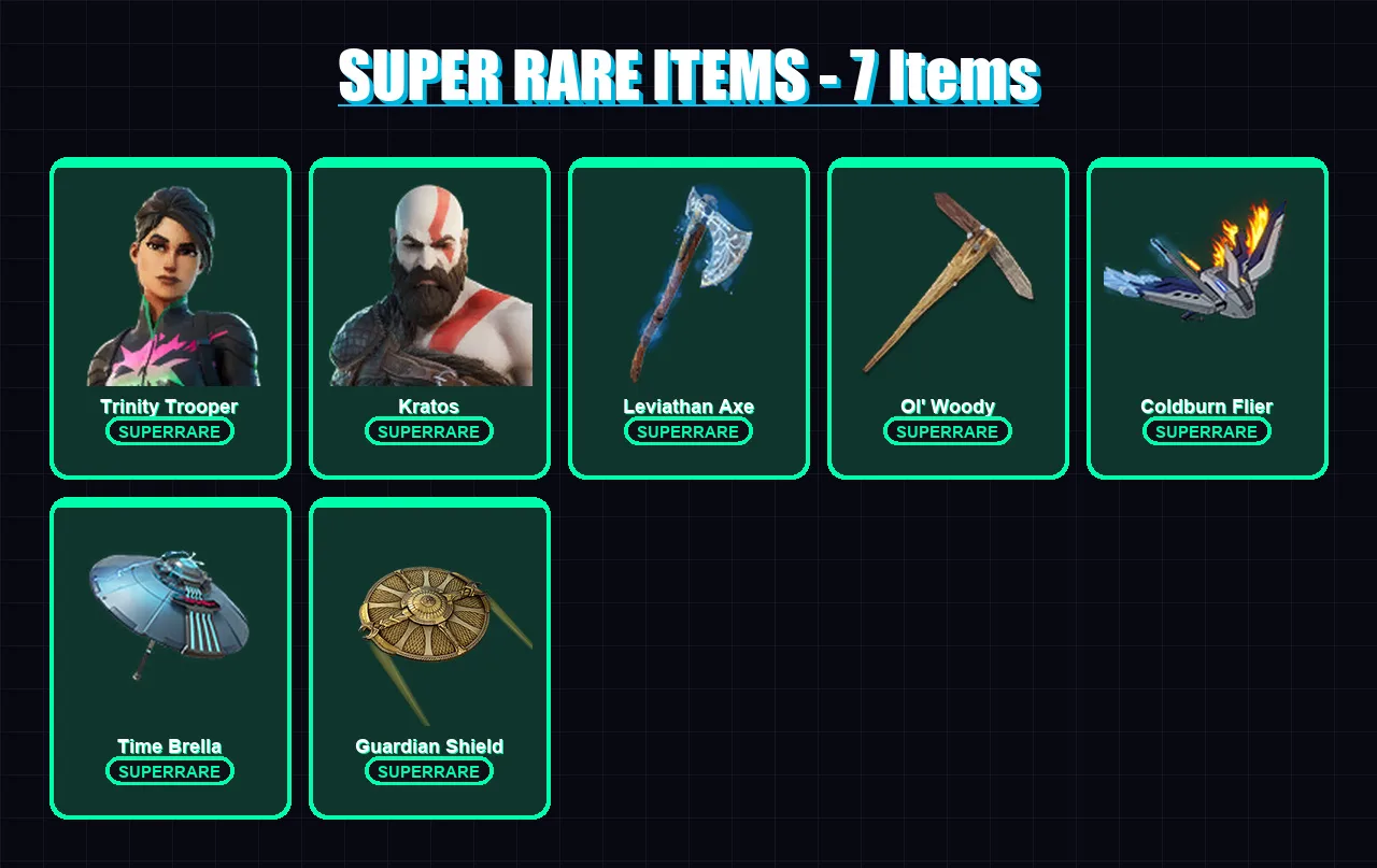 [PC/PSN] | Trinity Trooper | Kratos | DJ Bop | Gear Specialist Maya | The Imagined | 316 skin | 345 pickaxe | 248 emote | 219 glider | Lv3070