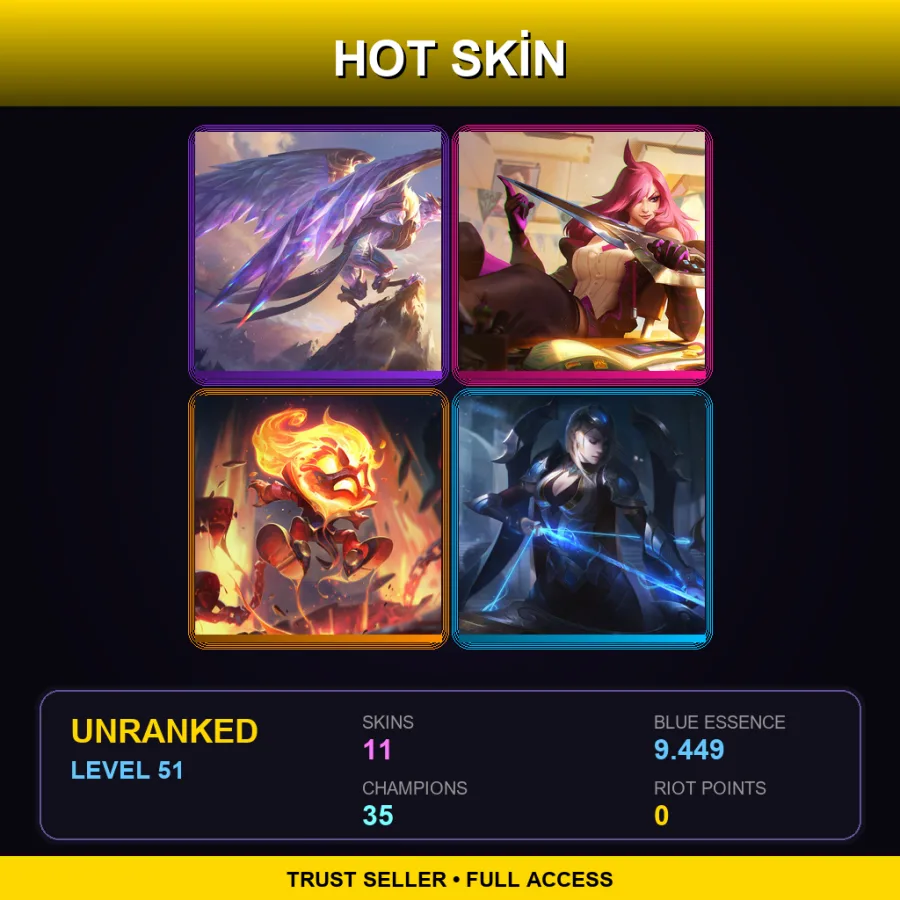 ME | Lv51 | Unranked | 11 Skin | 35 Champ — LoL account
