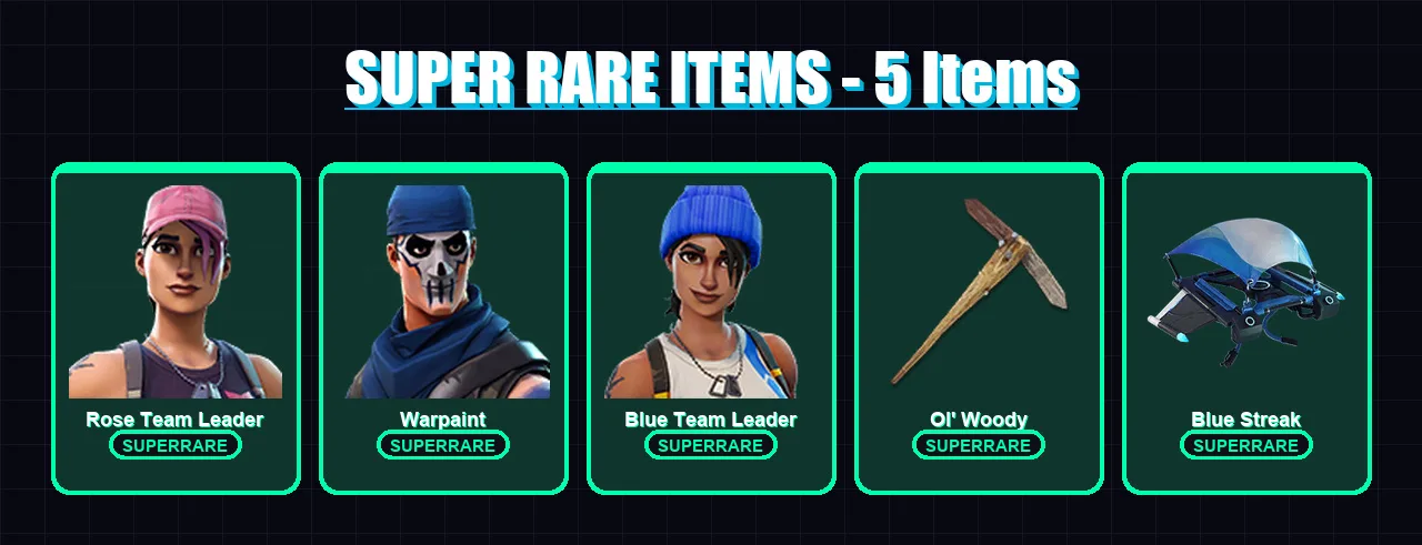 [PC] | Rose Team Leader | Warpaint | Blue Team Leader | Yeddy | Chaos Director | 14 skin | 43 pickaxe | 18 emote | 25 glider | Lv332