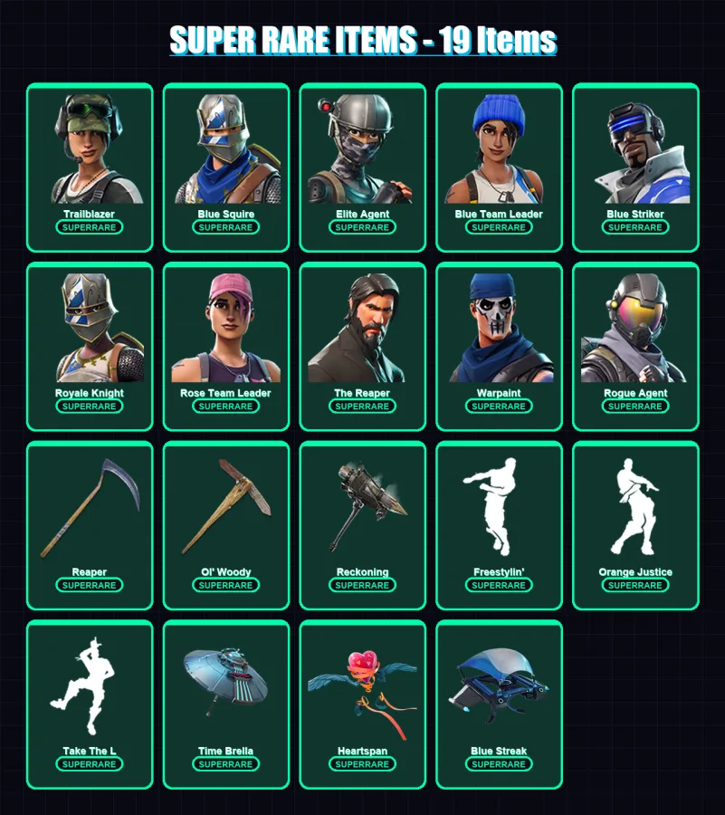 [PC/XBOX] | Trailblazer | Blue Squire | Elite Agent | Blue Team Leader | Blue Striker | 82 skin | 69 pickaxe | 73 emote | 64 glider | Lv818 — Fortnite account