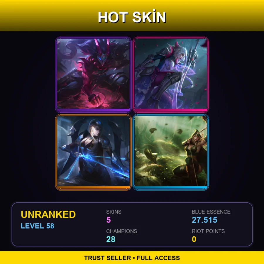 TR | Lv58 | Unranked | 5 Skin | 28 Champ