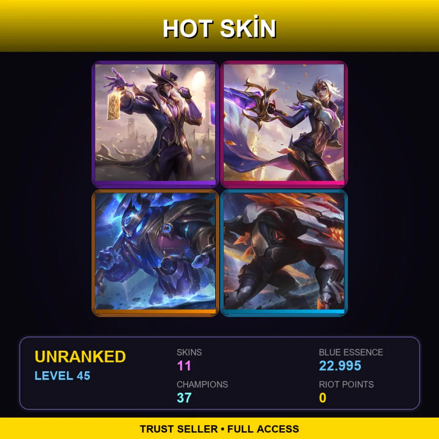LAS | Lv45 | Unranked | 11 Skin | 37 Champ — Arcane Enemy Jinx