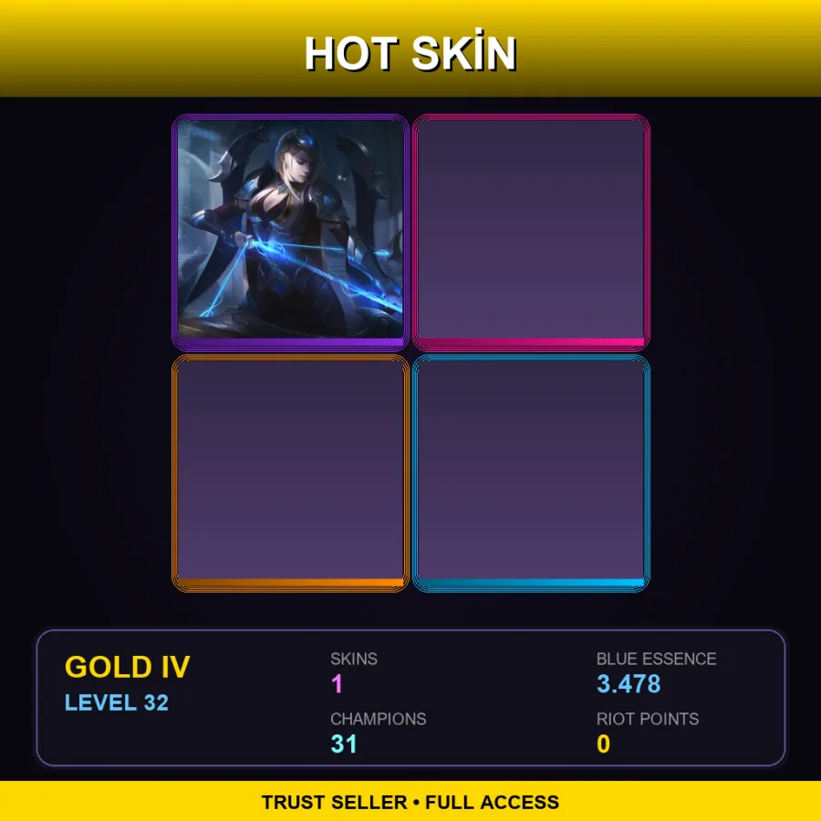 NA | Lv32 | Gold IV | 1 Skin | 31 Champ