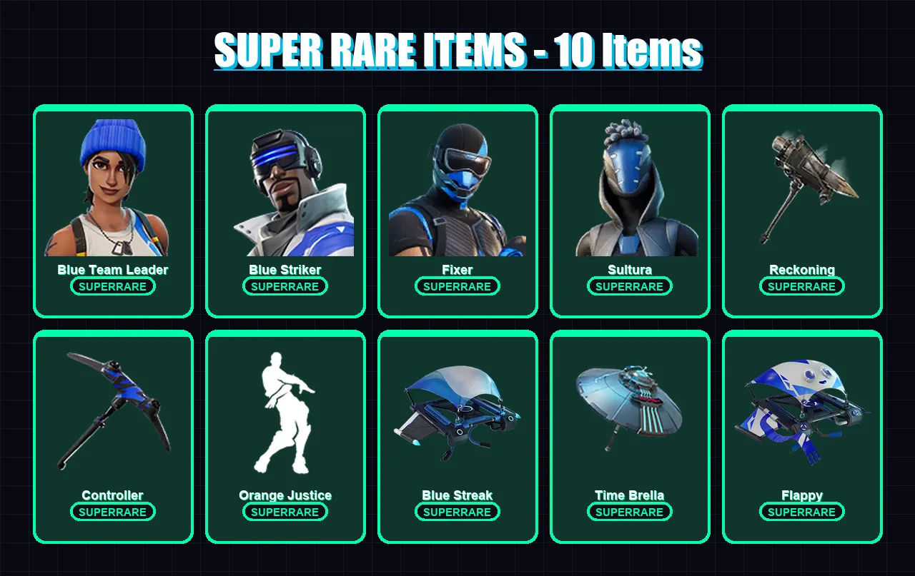 [PS4/PS5/XBOX/PC] | Blue Team Leader | Blue Striker | Fixer | Sultura | Spire Assassin | 33 skin | 49 pickaxe | 40 emote | 47 glider | Lv733 — Fortnite account