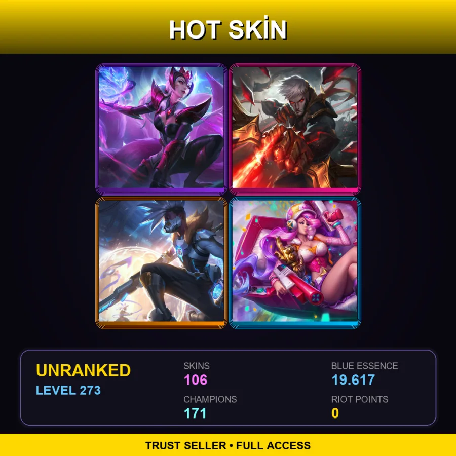 VN | Lv273 | Unranked | 106 Skin | 171 Champ