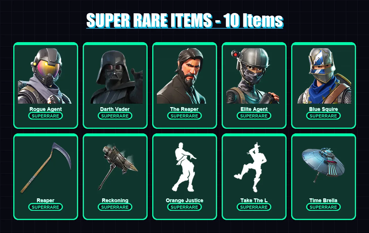 [PC/PSN] | Rogue Agent | Darth Vader | The Reaper | Elite Agent | Blue Squire | 146 skin | 160 pickaxe | 141 emote | 159 glider | Lv2476