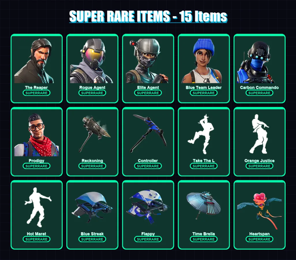 [PC/XBOX/PSN] | The Reaper | Omega | Rogue Agent | Elite Agent | Blue Team Leader | 73 skin | 66 pickaxe | 82 emote | 76 glider | Lv1062