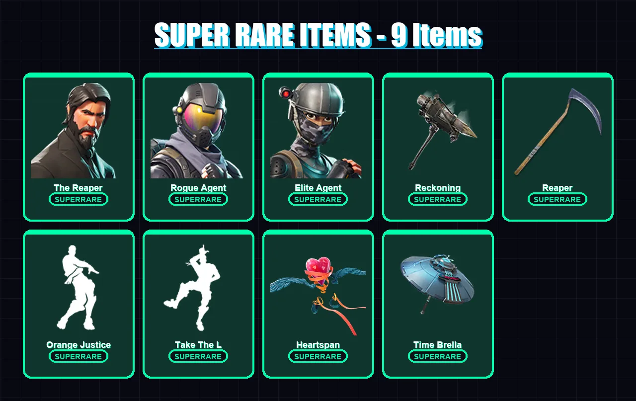 [PC/PSN] | The Reaper | Rogue Agent | Elite Agent | Lynx | Calamity | 49 skin | 45 pickaxe | 59 emote | 57 glider | Lv932