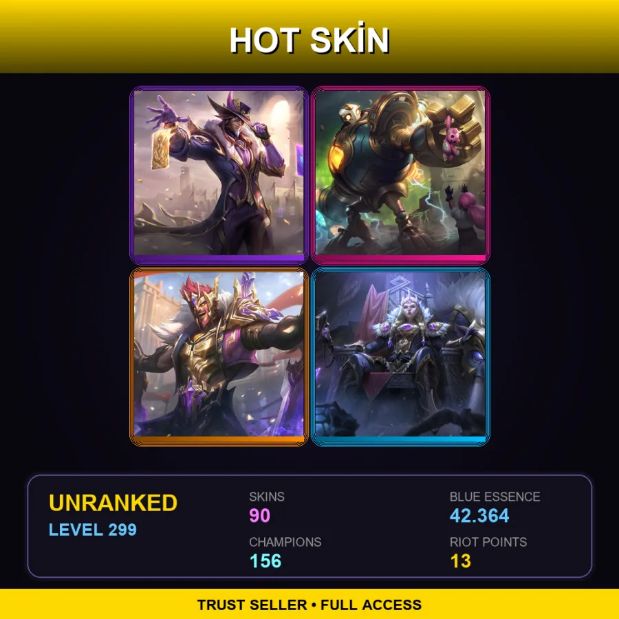 LAN | Lv299 | Unranked | 90 Skin | 156 Champ — Skt T1 Nami