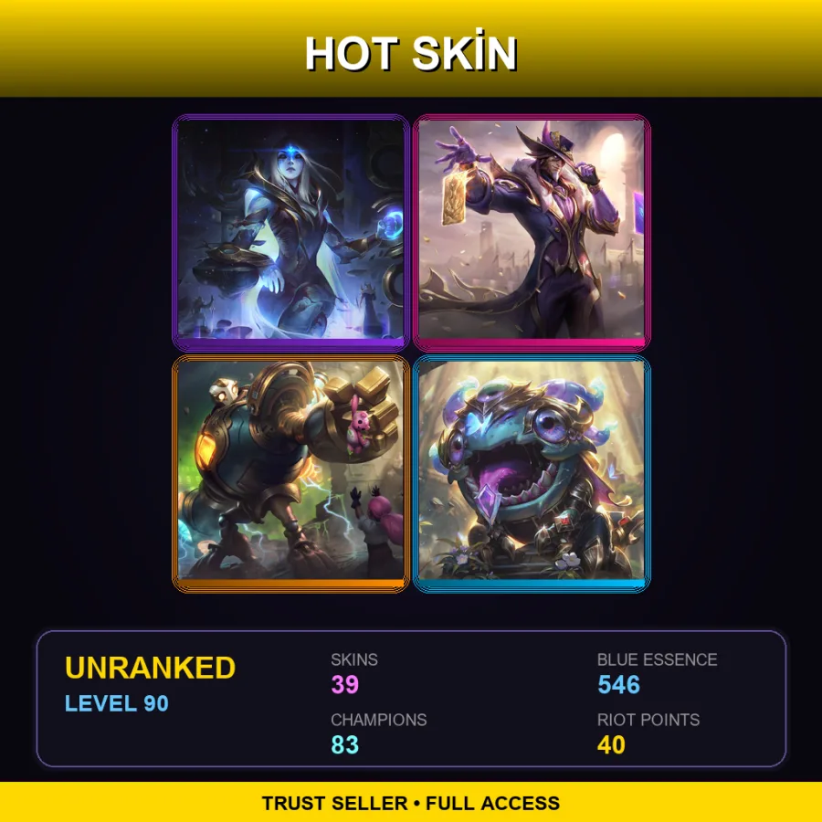 EUNE | Lv90 | Unranked | 39 Skin | 83 Champ