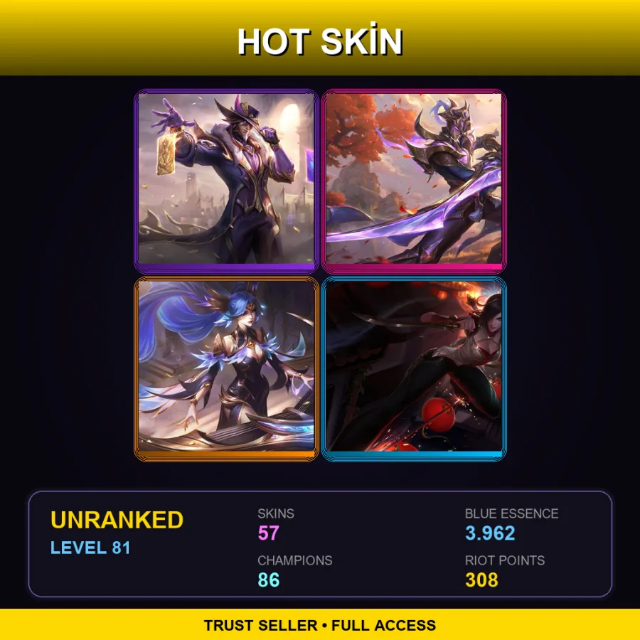 EUNE | Lv81 | Unranked | 57 Skin | 86 Champ