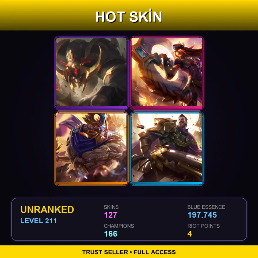 TR | Lv211 | Unranked | 127 Skin | 166 Champ