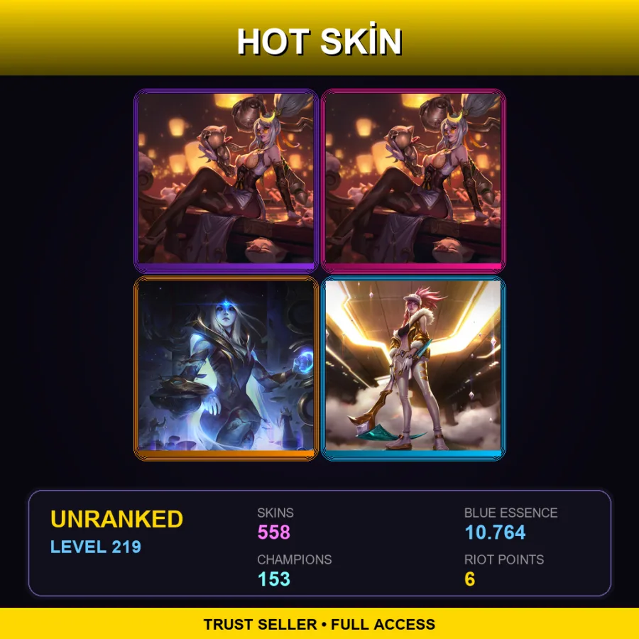 SG | Lv219 | Unranked | 558 Skin | 153 Champ — Bilgewater Swain