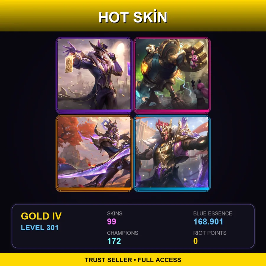 LAS | Lv301 | Gold IV | 99 Skin | 172 Champ