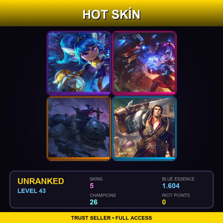 TR | Lv43 | Unranked | 5 Skin | 26 Champ