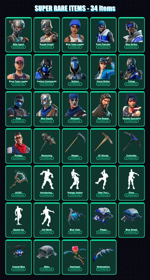 [PS4/PS5/XBOX/PC] | Elite Agent | Royale Knight | Blue Team Leader | 152 skin | Lv1660