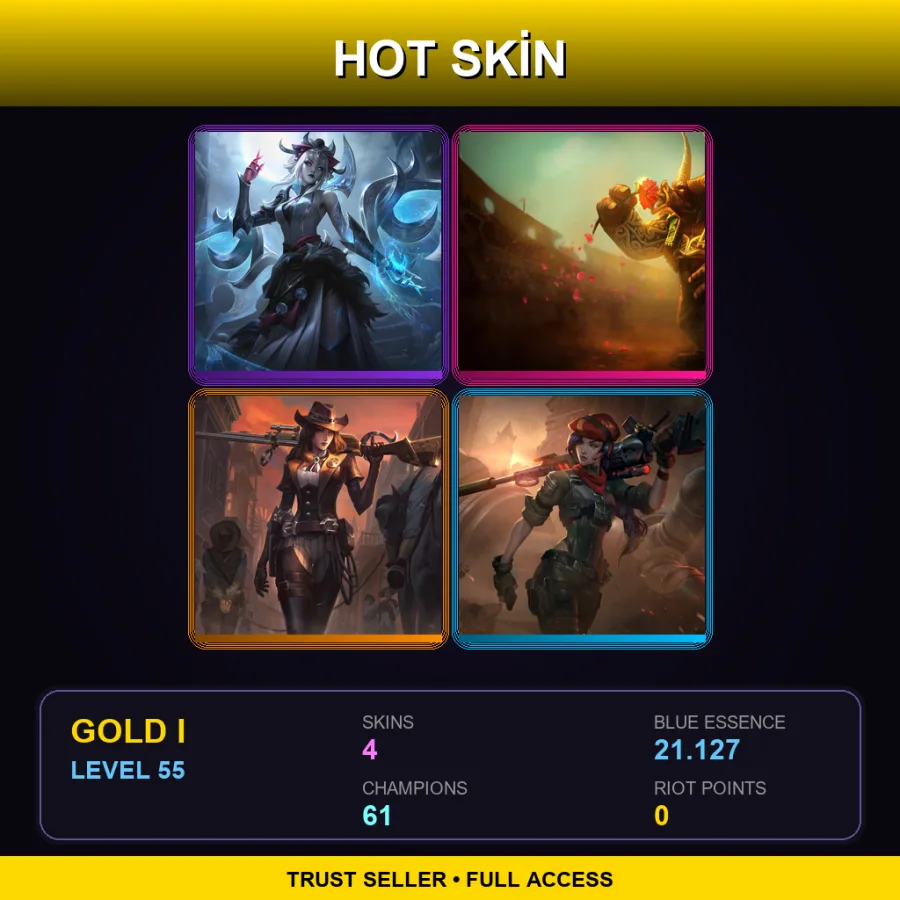 EUW | Lv55 | Gold I | 4 Skin | 61 Champ with Akali