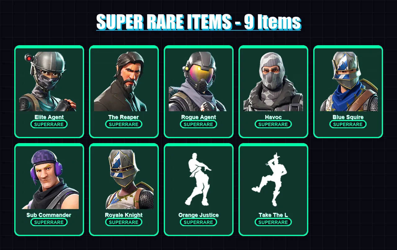 [PC/XBOX/PSN] | Elite Agent | The Reaper | Rogue Agent | Havoc | Blue Squire | 15 skin | 10 pickaxe | 16 emote | 11 glider | Lv182 — Fortnite account