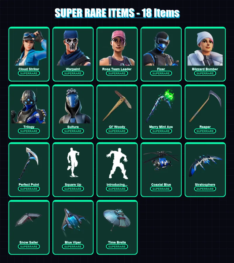 [PC/XBOX] | Cloud Striker | Warpaint | Rose Team Leader | Fixer | Blizzard Bomber | 119 skin | 133 pickaxe | 117 emote | 132 glider | Lv1927 — Fortnite account