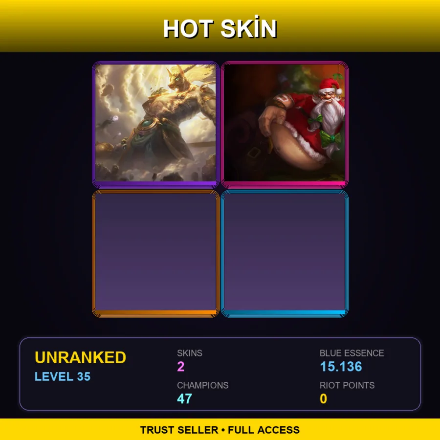 OCE | Lv35 | Unranked | 2 Skin | 47 Champ — LoL account