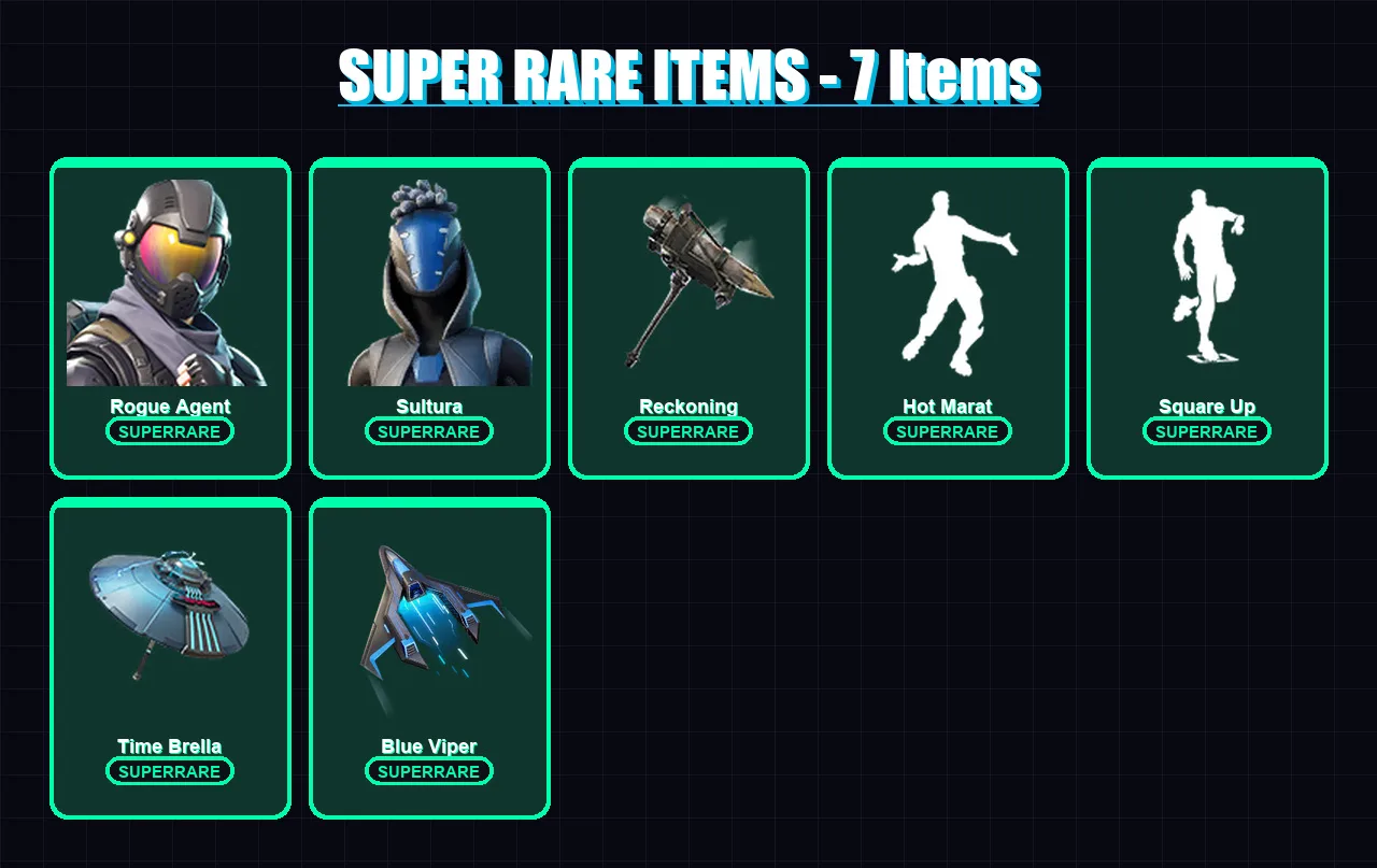 [PS4/PS5/XBOX/PC] | Rogue Agent | Sultura | Sentinel | Calamity | Blackheart | 84 skin | 78 pickaxe | 75 emote | 73 glider | Lv859