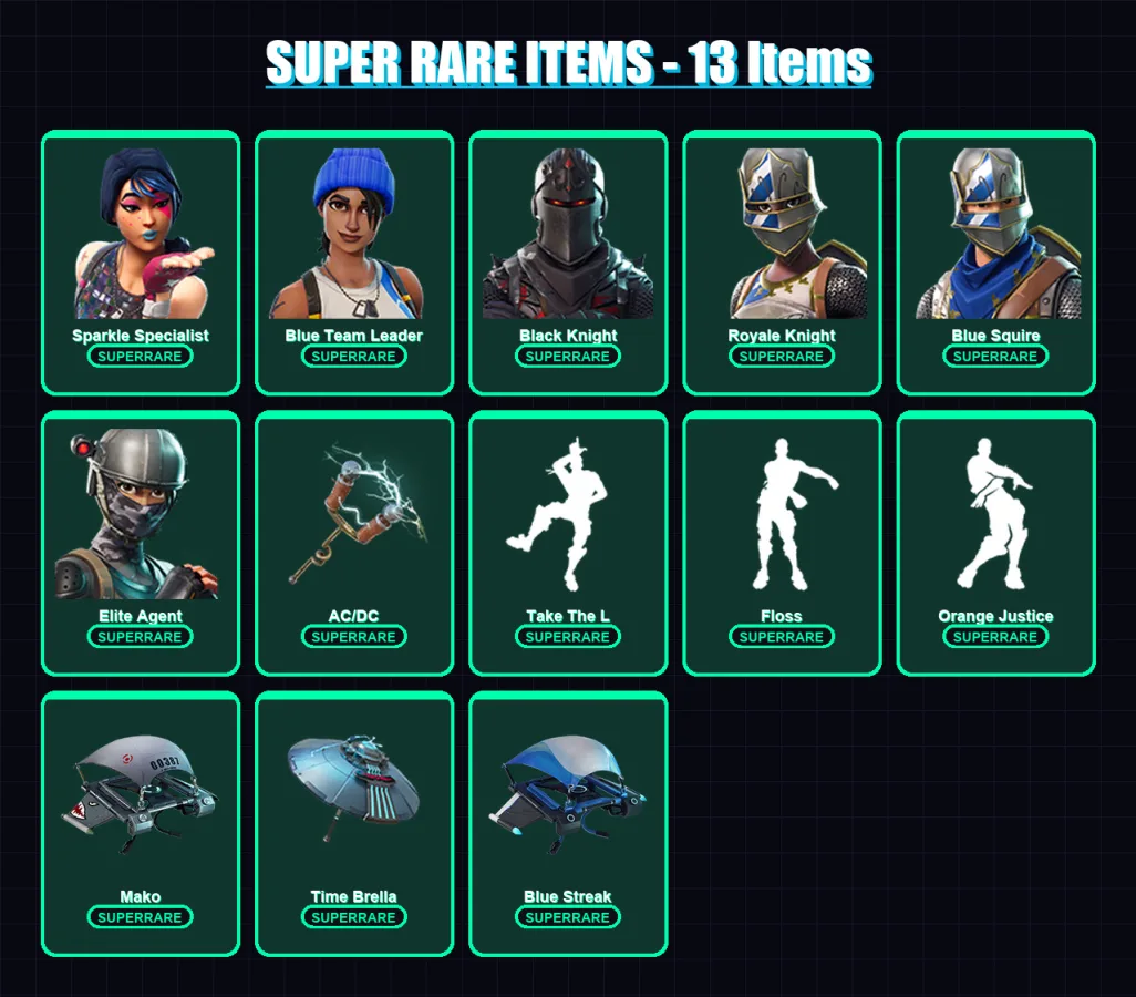 [PC/XBOX] | Sparkle Specialist | Blue Team Leader | Black Knight | Royale Knight | Blue Squire | 27 skin | 26 pickaxe | 27 emote | 35 glider | Lv635 — Fortnite account