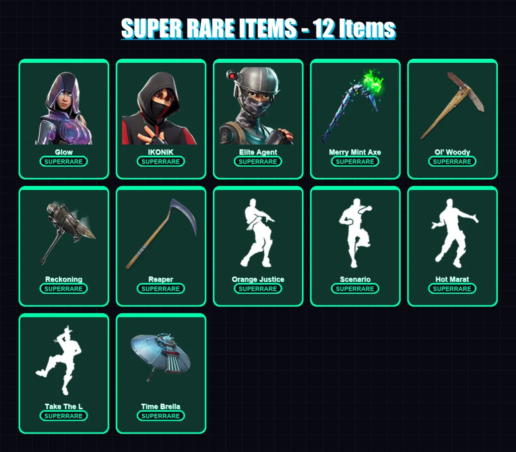 [PC] | Glow | IKONIK | Elite Agent | Valor | Calamity | 158 skin | 156 pickaxe | 151 emote | 135 glider | Lv1832