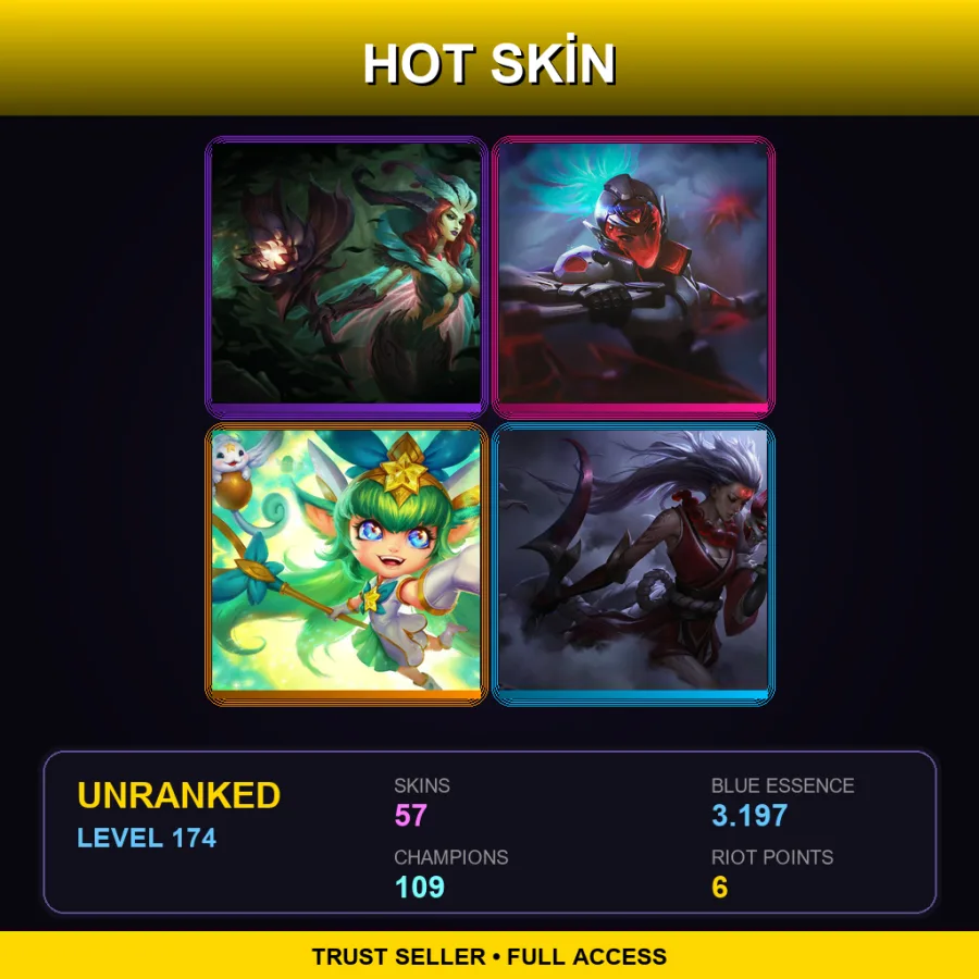 LAS | Lv174 | Unranked | 57 Skin | 109 Champ — Gladiator Draven