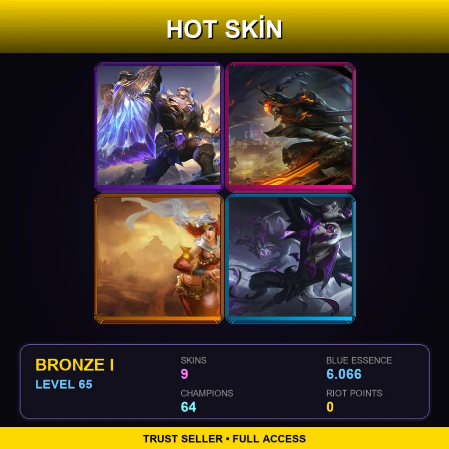 TR | Lv65 | Bronze I | 9 Skin | 64 Champ