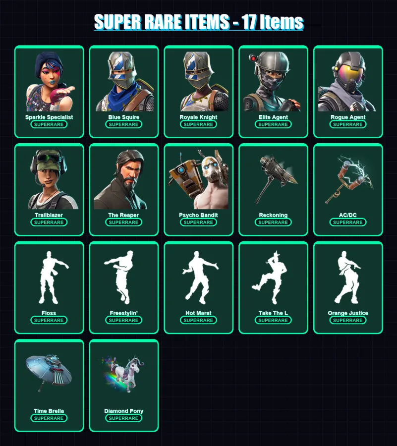 [PC/XBOX/PSN] | Sparkle Specialist | Blue Squire | Royale Knight | Elite Agent | Rogue Agent | 55 skin | 79 pickaxe | 72 emote | 76 glider | Lv916 — Fortnite account