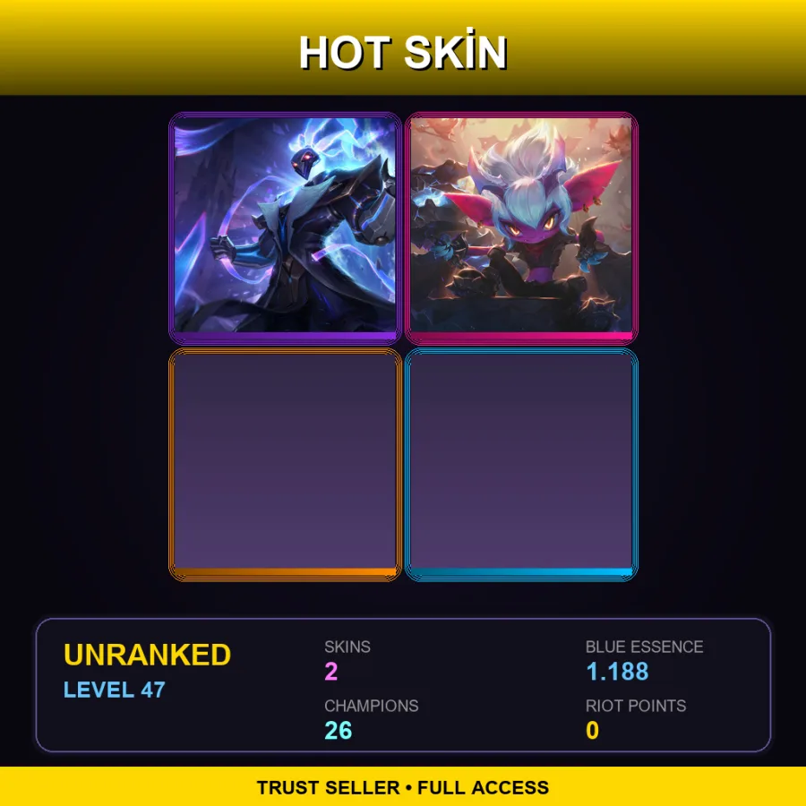 LAN | Lv47 | Unranked | 2 Skin | 26 Champ — LoL account