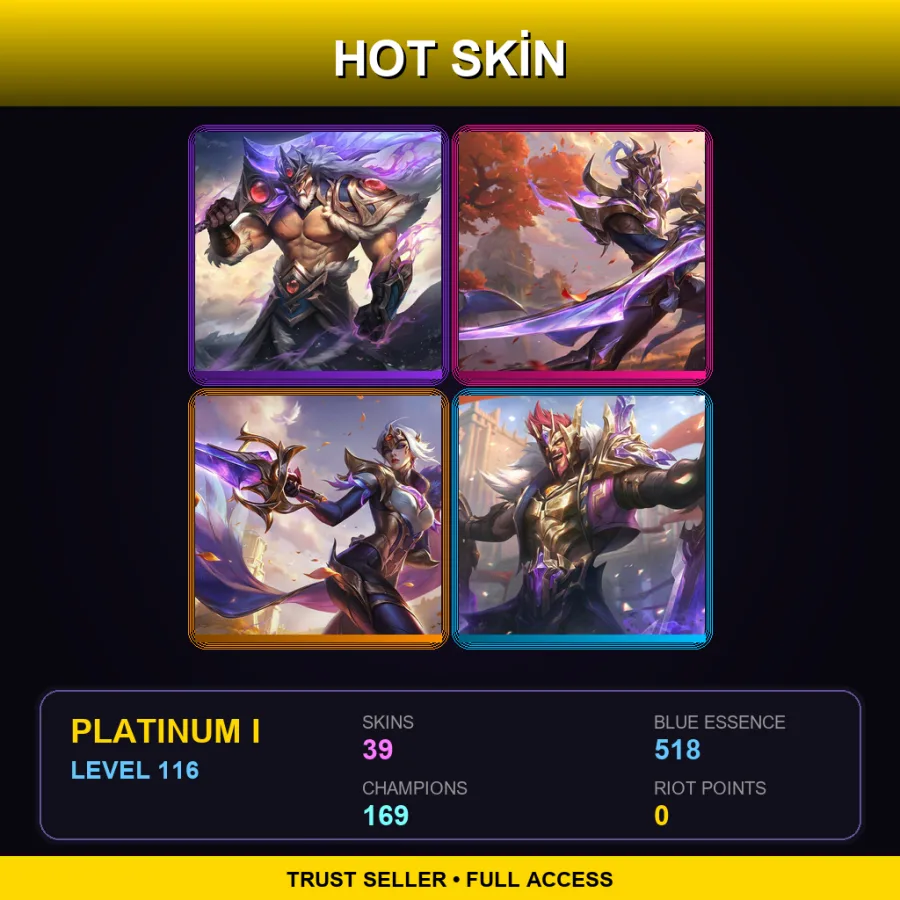 BR | Victorious Tryndamere | Victorious Master Yi | Victorious Fiora | Victorious Draven | 39 Skin | 169 Champ | Platinum I | Lv116