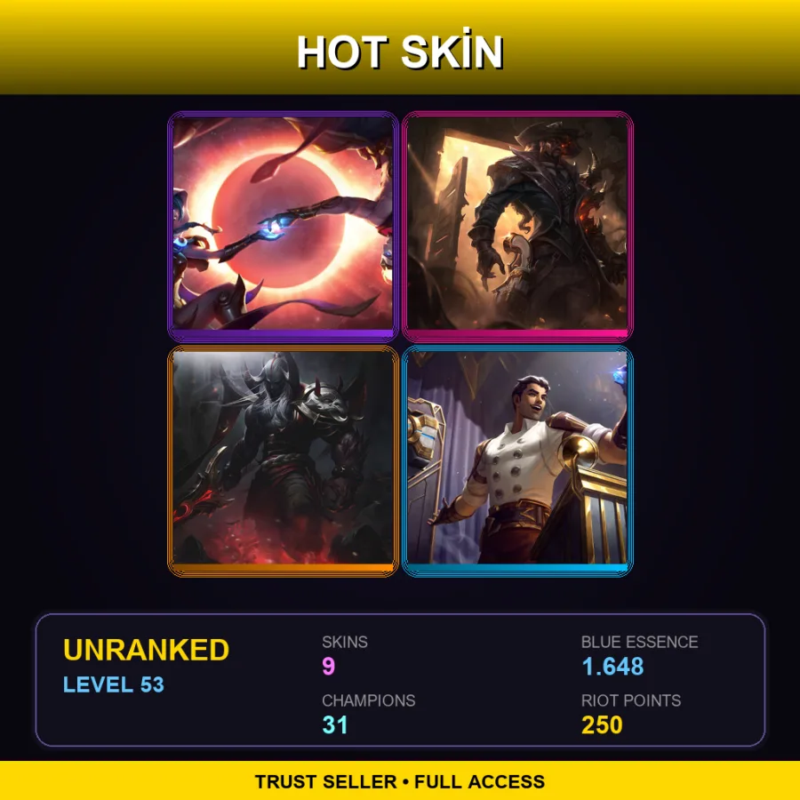 LAN | Lv53 | Unranked | 9 Skin | 31 Champ