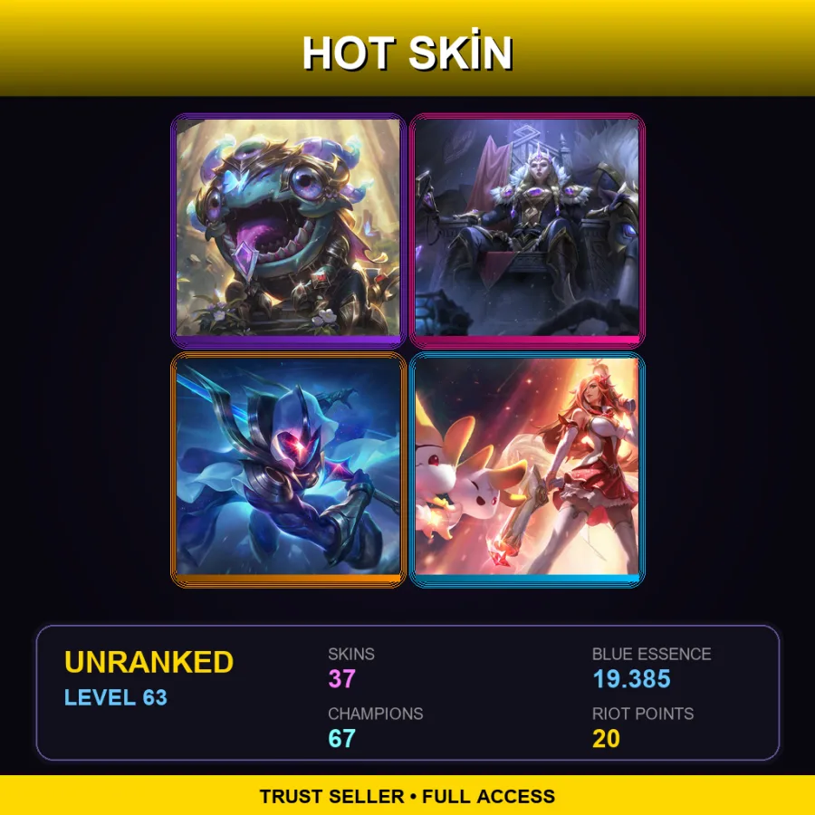 LAN | Lv63 | Unranked | 37 Skin | 67 Champ — High Noon Sion