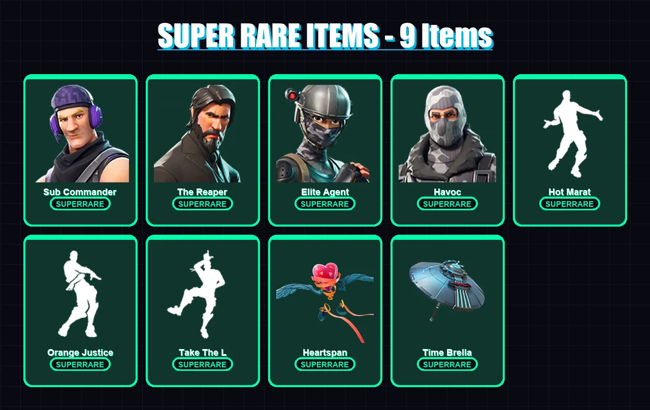 [PC/XBOX] | Sub Commander | The Reaper | Elite Agent | Havoc | Drift | 41 skin | 27 pickaxe | 52 emote | 44 glider | Lv495 — Fortnite account