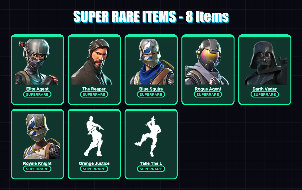 [PS4/PS5/XBOX/PC] | Elite Agent | The Reaper | Blue Squire | Rogue Agent | Darth Vader | 58 skin | 76 pickaxe | 53 emote | 71 glider | Lv784