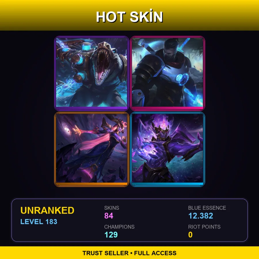 VN | Lv183 | Unranked | 84 Skin | 129 Champ — Crime City Twitch