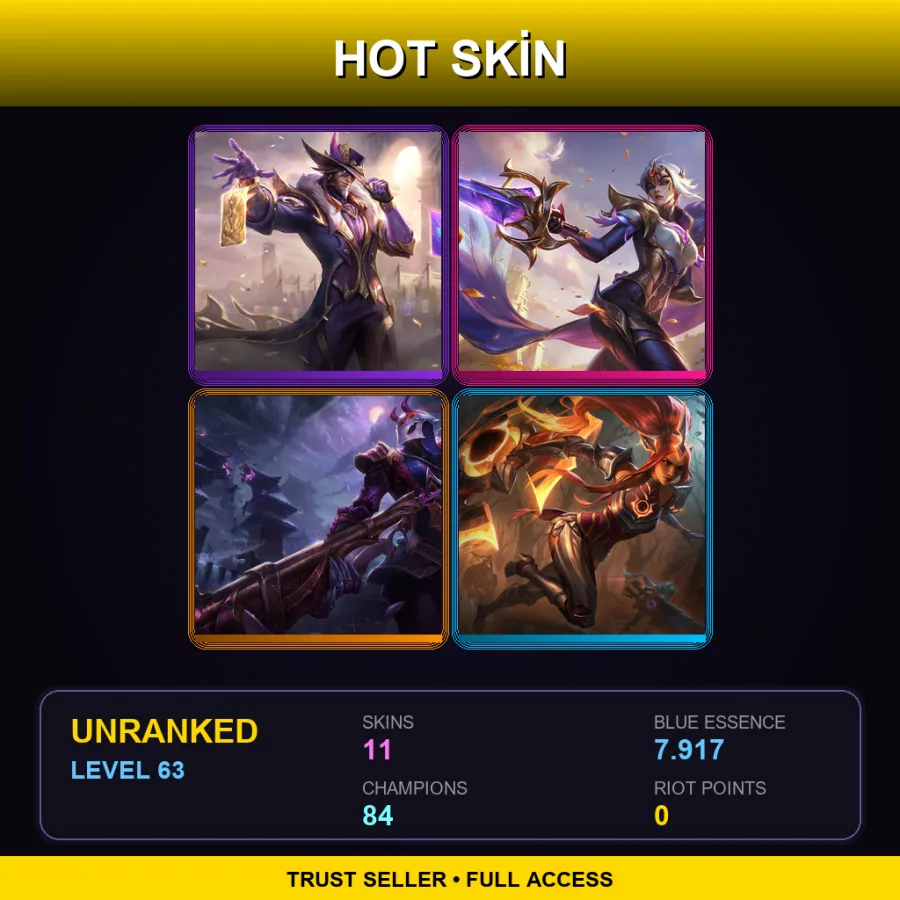 LAS | Lv63 | Unranked | 11 Skin | 84 Champ — Winterblessed Senna