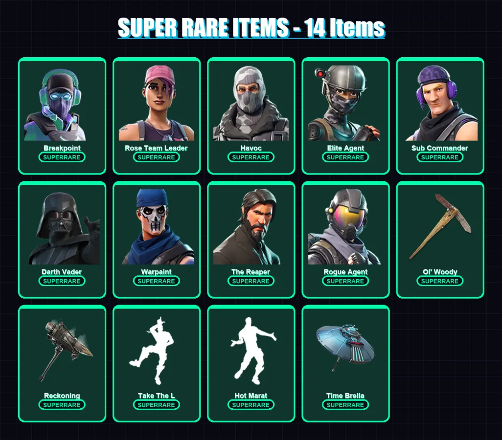 [PC/PSN] | Breakpoint | Rose Team Leader | Havoc | Elite Agent | Sub Commander | 205 skin | 230 pickaxe | 187 emote | 177 glider | Lv2385 — Fortnite account
