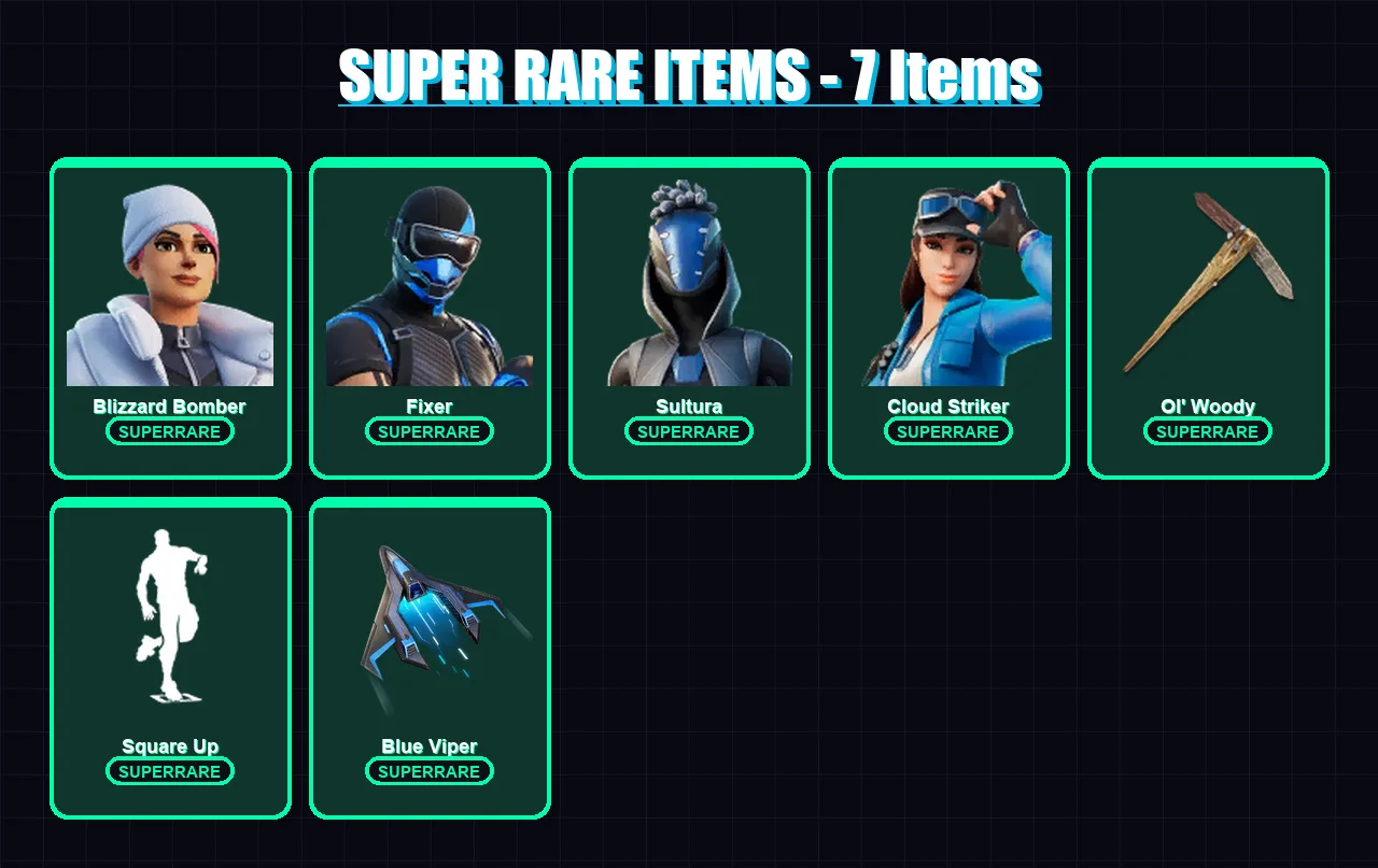 [PS4/PS5/XBOX/PC] | Blizzard Bomber | Fixer | Sultura | Cloud Striker | Zeus | 166 skin | 239 pickaxe | 177 emote | 159 glider | Lv2651