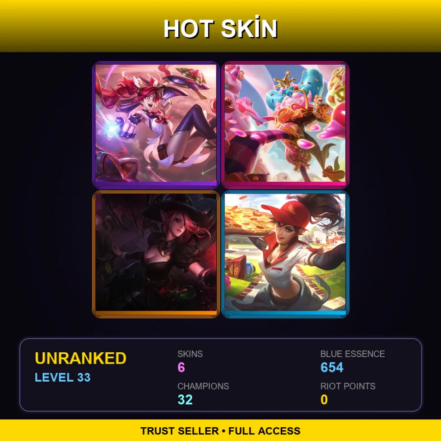 LAS | Lv33 | Unranked | 6 Skin | 32 Champ