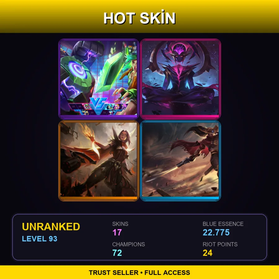 VN | Lv93 | Unranked | 17 Skin | 72 Champ